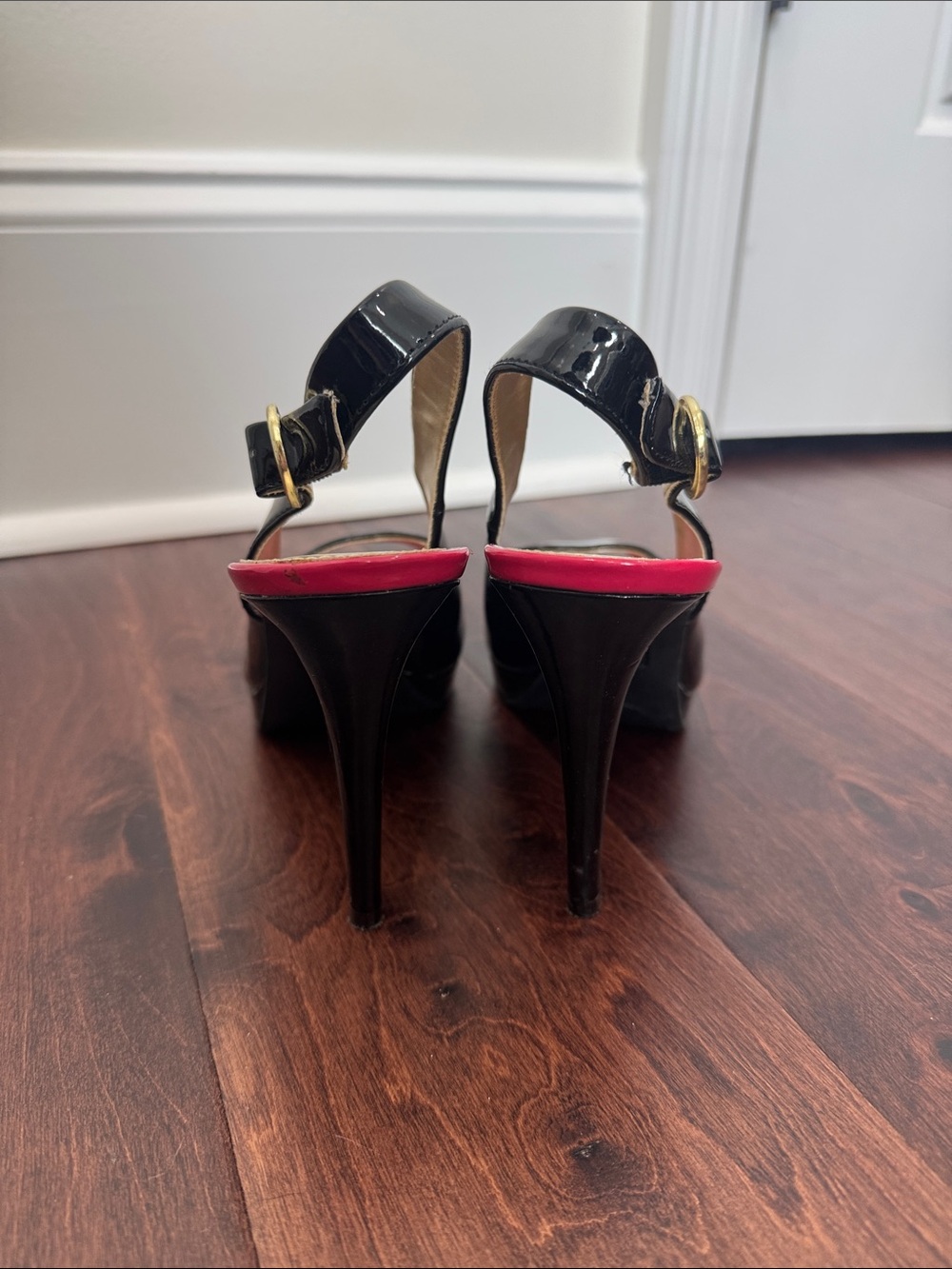 Christian Siriano Black Patent High Heels Slingback, adjustable buckle, size 7.5 - Picture 8 of 8